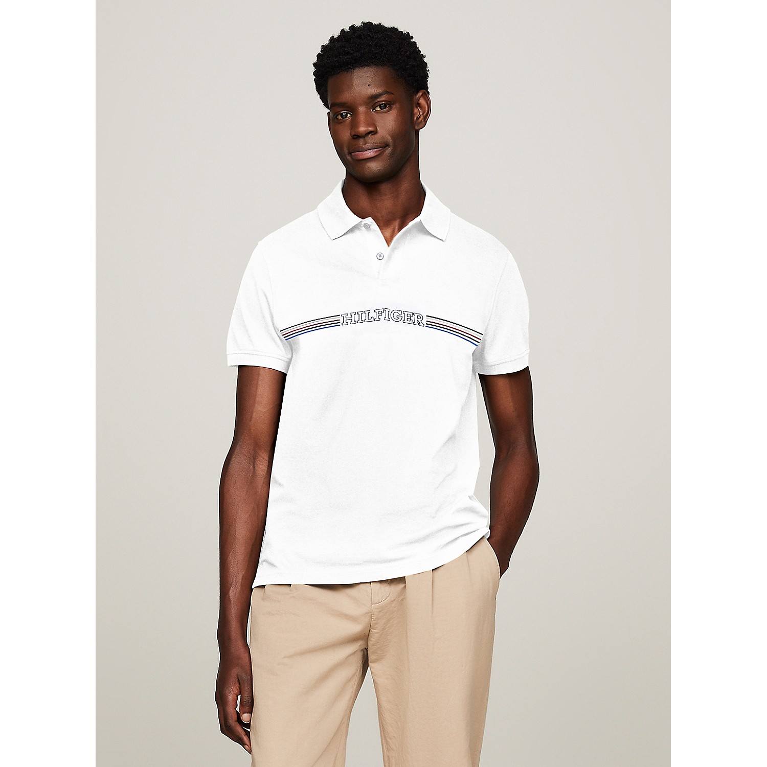 TOMMY HILFIGER Regular Fit Monotype Chest Stripe Polo